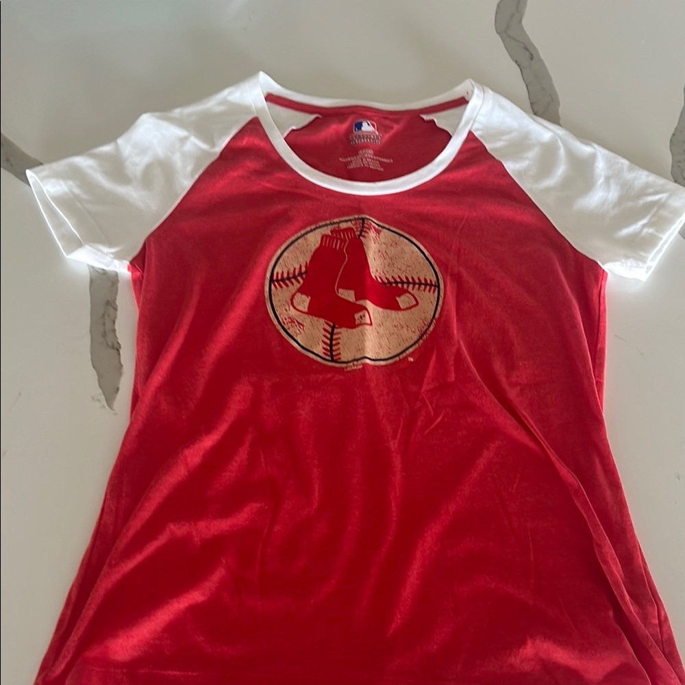 MLB Red and White Raglan Tee